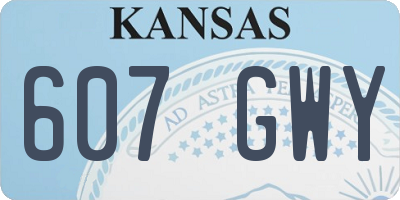 KS license plate 607GWY