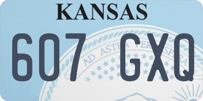 KS license plate 607GXQ
