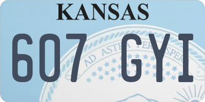 KS license plate 607GYI