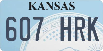 KS license plate 607HRK