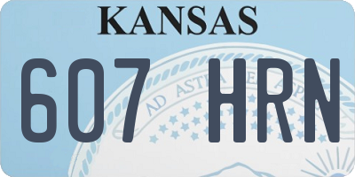 KS license plate 607HRN