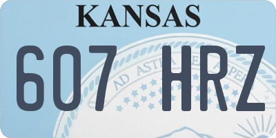 KS license plate 607HRZ