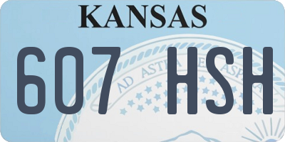 KS license plate 607HSH