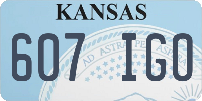 KS license plate 607IGO