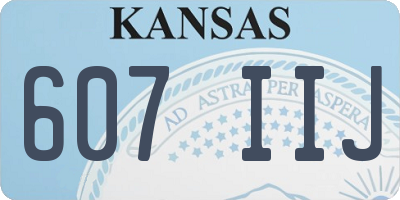 KS license plate 607IIJ