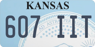 KS license plate 607IIT