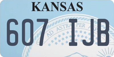 KS license plate 607IJB