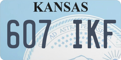 KS license plate 607IKF