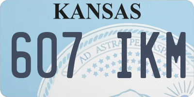 KS license plate 607IKM
