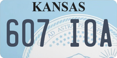 KS license plate 607IOA