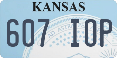 KS license plate 607IOP