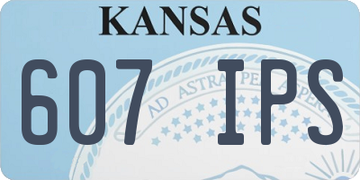 KS license plate 607IPS