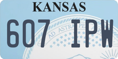 KS license plate 607IPW