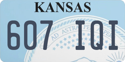 KS license plate 607IQI