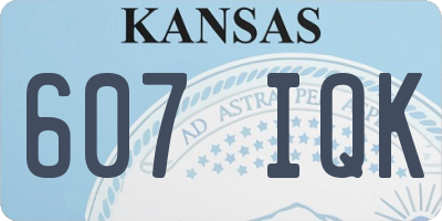 KS license plate 607IQK