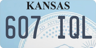 KS license plate 607IQL