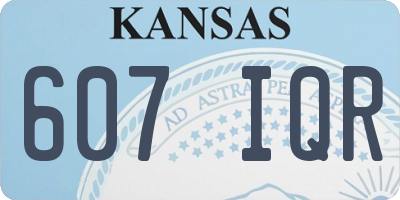 KS license plate 607IQR