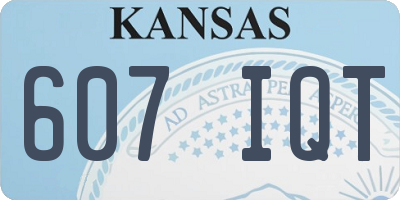 KS license plate 607IQT