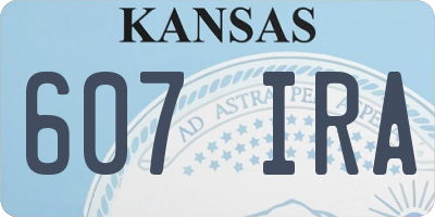 KS license plate 607IRA