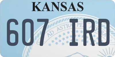 KS license plate 607IRD