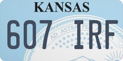 KS license plate 607IRF
