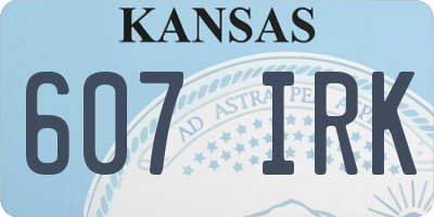 KS license plate 607IRK