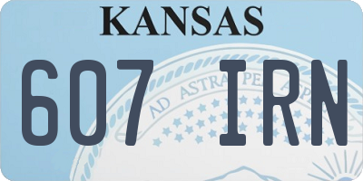KS license plate 607IRN