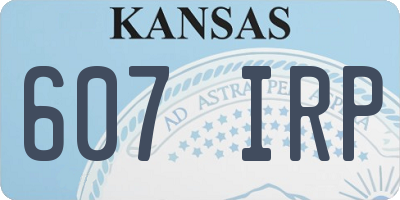 KS license plate 607IRP