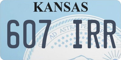 KS license plate 607IRR