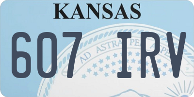 KS license plate 607IRV