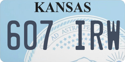 KS license plate 607IRW