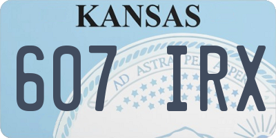 KS license plate 607IRX