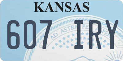 KS license plate 607IRY