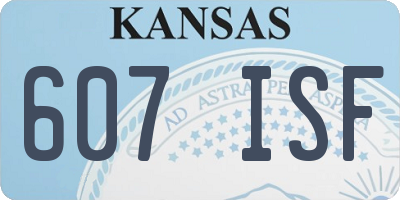 KS license plate 607ISF