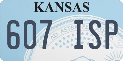 KS license plate 607ISP