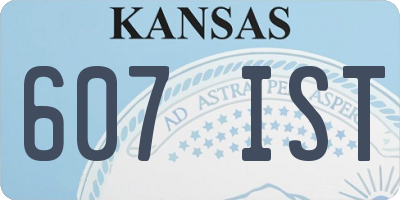 KS license plate 607IST