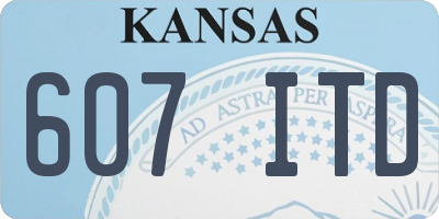KS license plate 607ITD