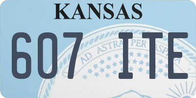 KS license plate 607ITE