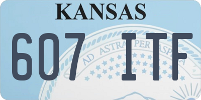 KS license plate 607ITF