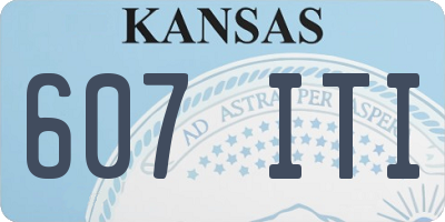 KS license plate 607ITI