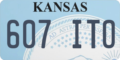 KS license plate 607ITO