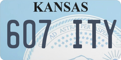 KS license plate 607ITY