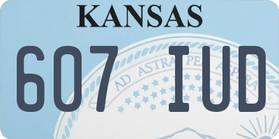 KS license plate 607IUD