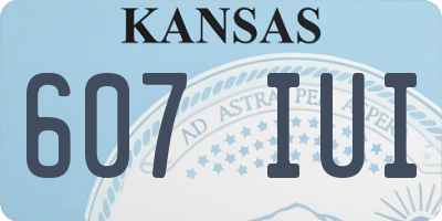 KS license plate 607IUI