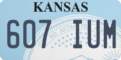 KS license plate 607IUM