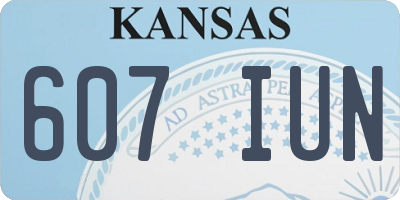 KS license plate 607IUN
