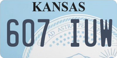 KS license plate 607IUW