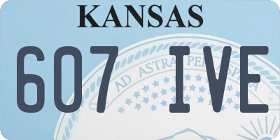 KS license plate 607IVE