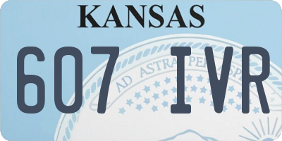 KS license plate 607IVR