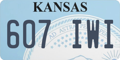 KS license plate 607IWI